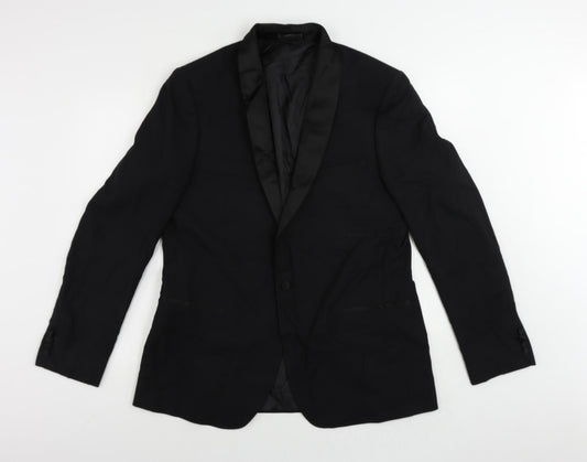 Mens UK Size 44 Marks and Spencer Regular Black Suit Tuxedo