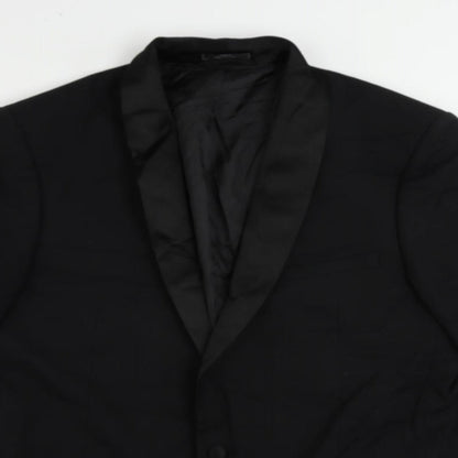 Mens UK Size 44 Marks and Spencer Regular Black Suit Tuxedo