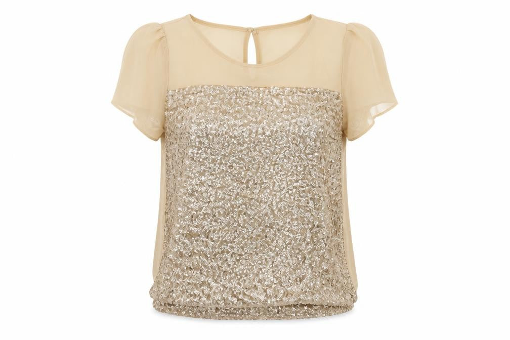 Womens UK Size 8 Red Herring Beige Basic Blouse