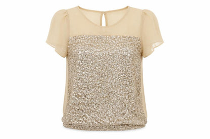Womens UK Size 8 Red Herring Beige Basic Blouse