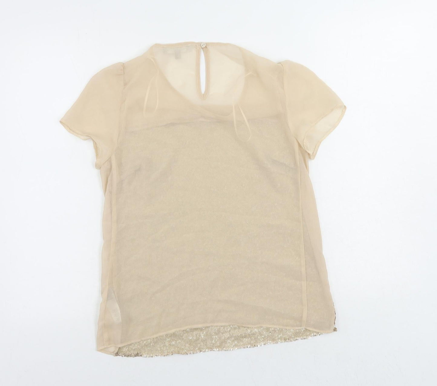 Womens UK Size 8 Red Herring Beige Basic Blouse