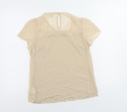 Womens UK Size 8 Red Herring Beige Basic Blouse