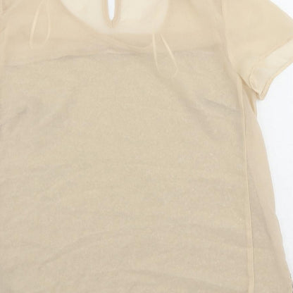 Womens UK Size 8 Red Herring Beige Basic Blouse