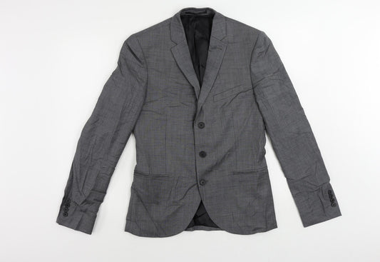 Mens UK Size 36 Topman Regular Grey Suit Jacket