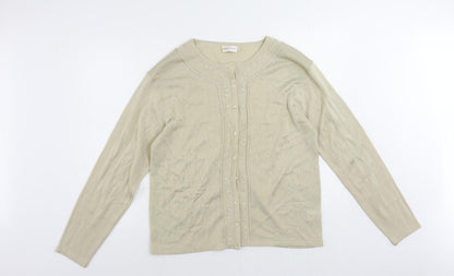 Womens UK Size L Bonmarché Beige Cardigan Jumper