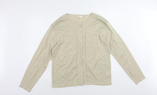 Womens UK Size L Bonmarché Beige Cardigan Jumper