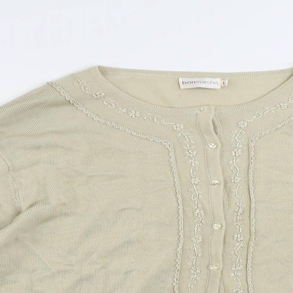Womens UK Size L Bonmarché Beige Cardigan Jumper
