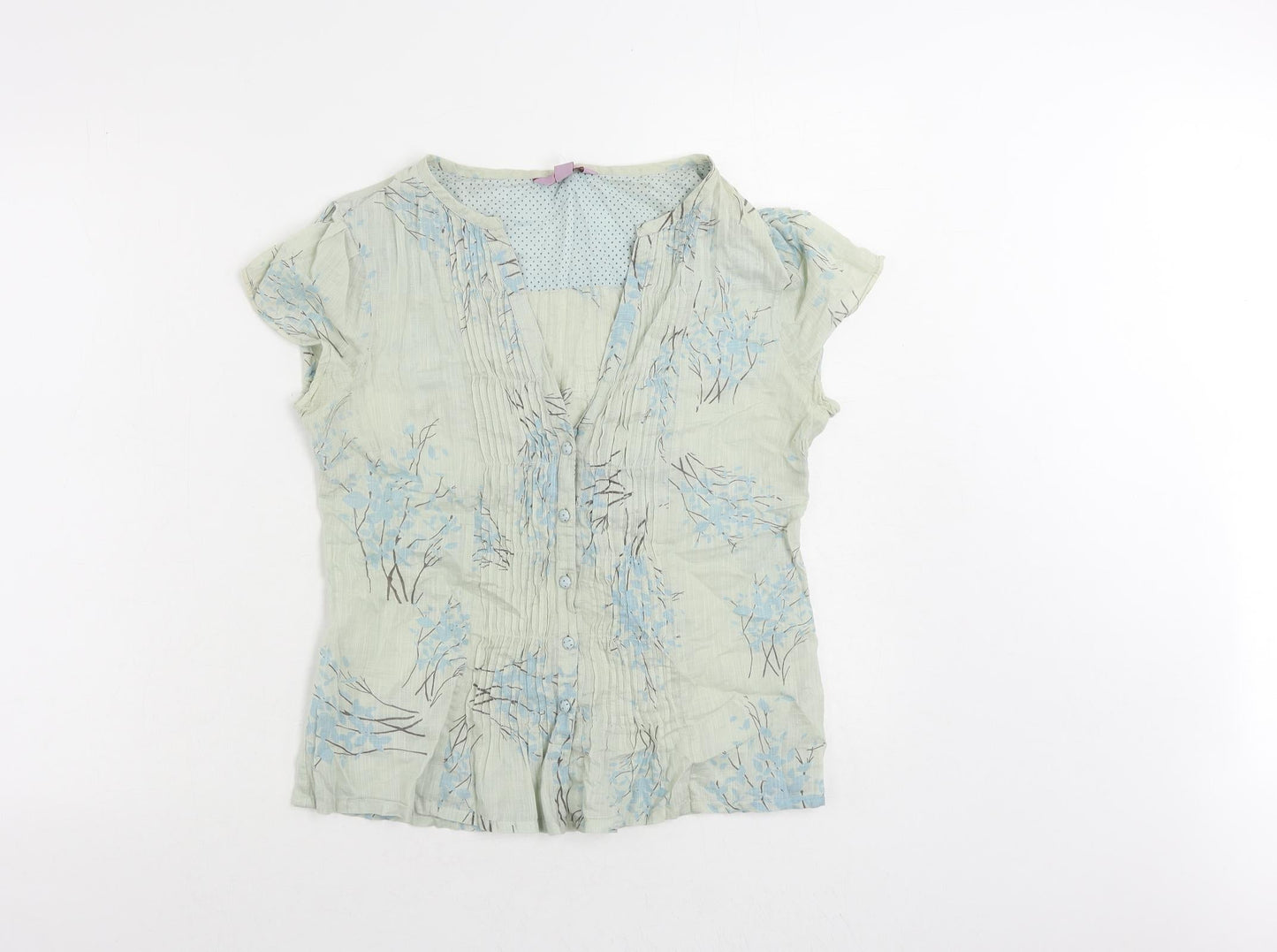 Womens UK Size 10 Monsoon Green Basic Button-Up
