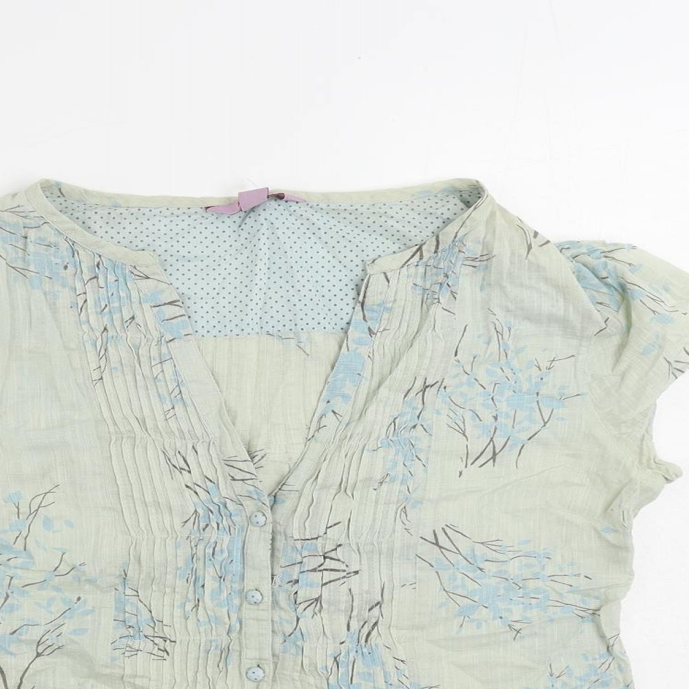 Womens UK Size 10 Monsoon Green Basic Button-Up