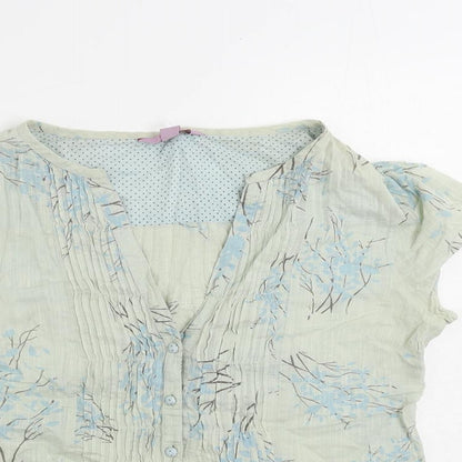 Womens UK Size 10 Monsoon Green Basic Button-Up