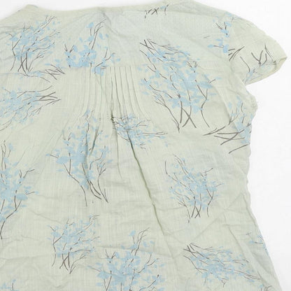 Womens UK Size 10 Monsoon Green Basic Button-Up