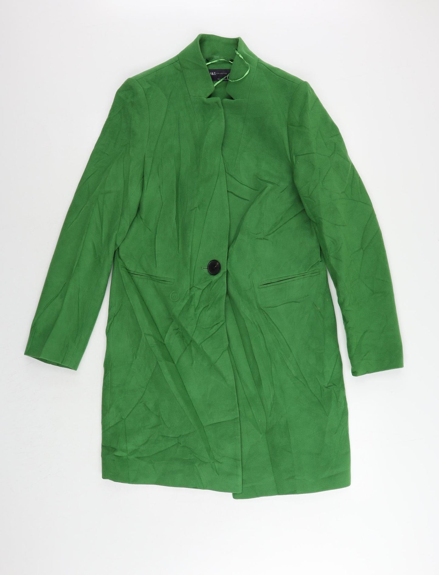 Womens UK Size 10 Marks and Spencer Green Overcoat