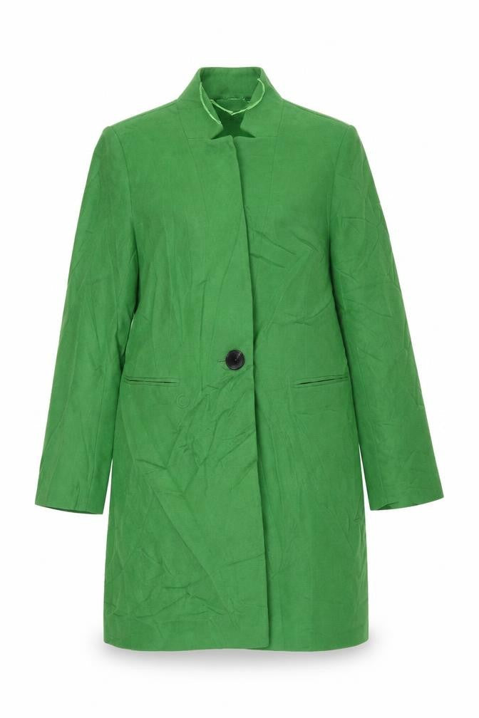Marks & Spencer Womens Green Overcoat Coat Size 10 Button
