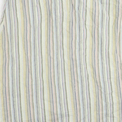 David Nieper Womens Multicoloured Striped Cotton A-Line Skirt Size 16 Zip - Vintage Elastic Waist