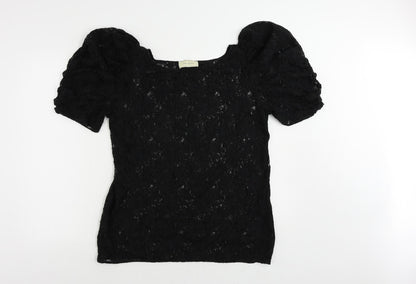 Womens UK Size L River Island Black Basic Blouse