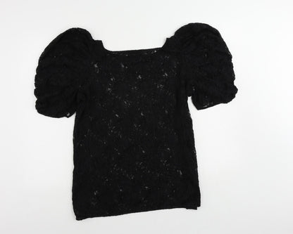 Womens UK Size L River Island Black Basic Blouse