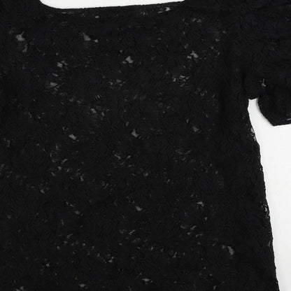 Womens UK Size L River Island Black Basic Blouse