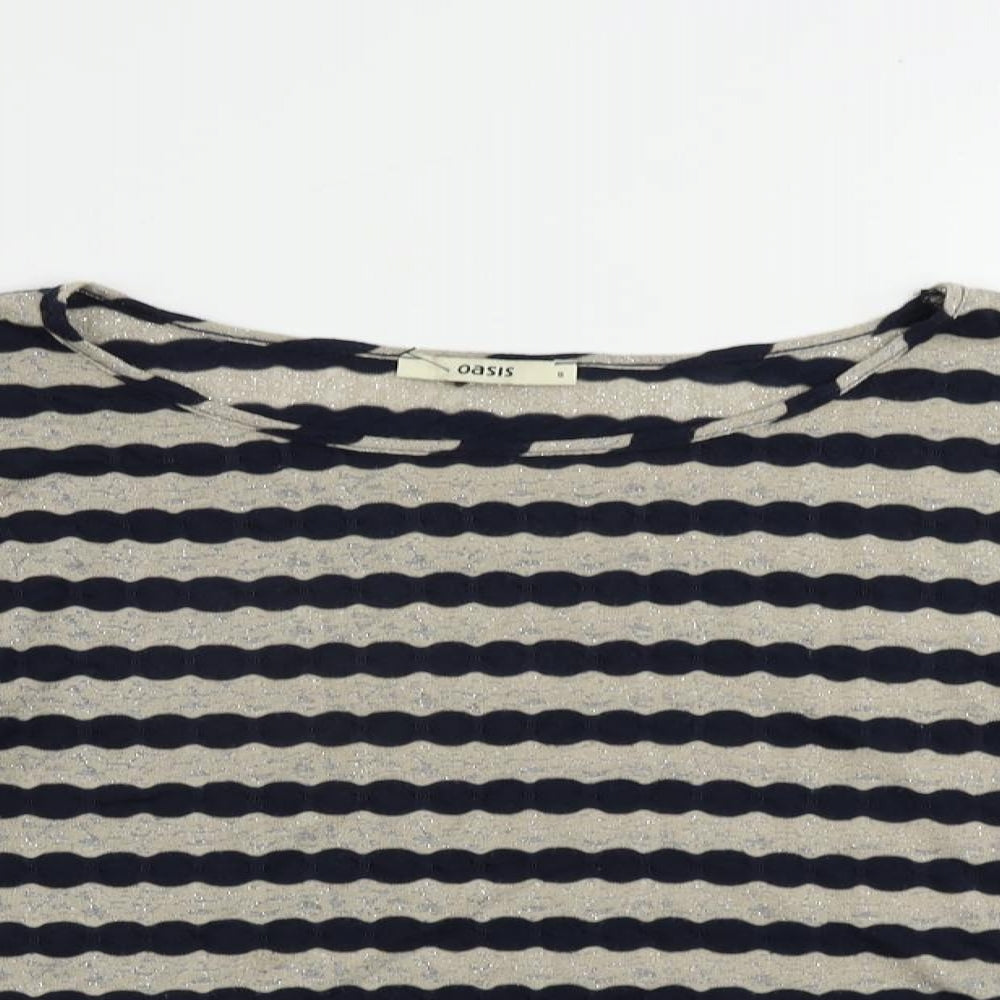 Womens UK Size S Oasis Blue Basic T-Shirt