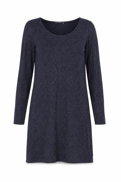 Sandwich Womens Blue Polka Dot Cotton T-Shirt Dress Size L Boat Neck Pullover