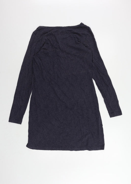 Sandwich Womens Blue Polka Dot Cotton T-Shirt Dress Size L Boat Neck Pullover