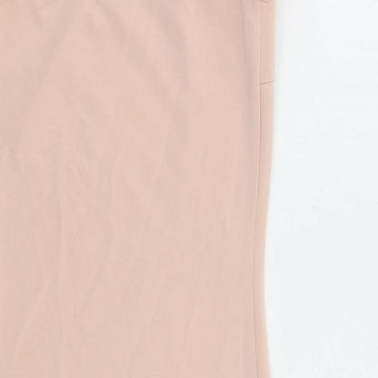 Rare Womens Pink Polyester Mini Size 10 One Shoulder Pullover - Flower Detail