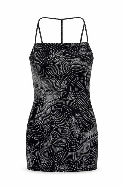 Divided by H&M Womens Black Geometric Polyester Bodycon Size M Cowl Neck Pullover - Glitter