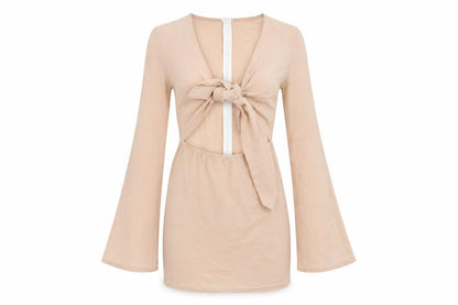 Edge Street Womens Pink Polyester Mini Size 8 V-Neck Zip - Cut Out