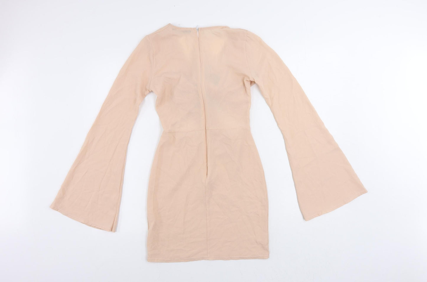 Edge Street Womens Pink Polyester Mini Size 8 V-Neck Zip - Cut Out
