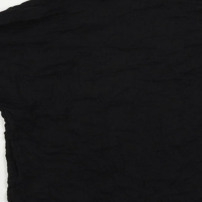 ASOS Womens Black Cotton Kimono Blouse Size 8 V-Neck - Open
