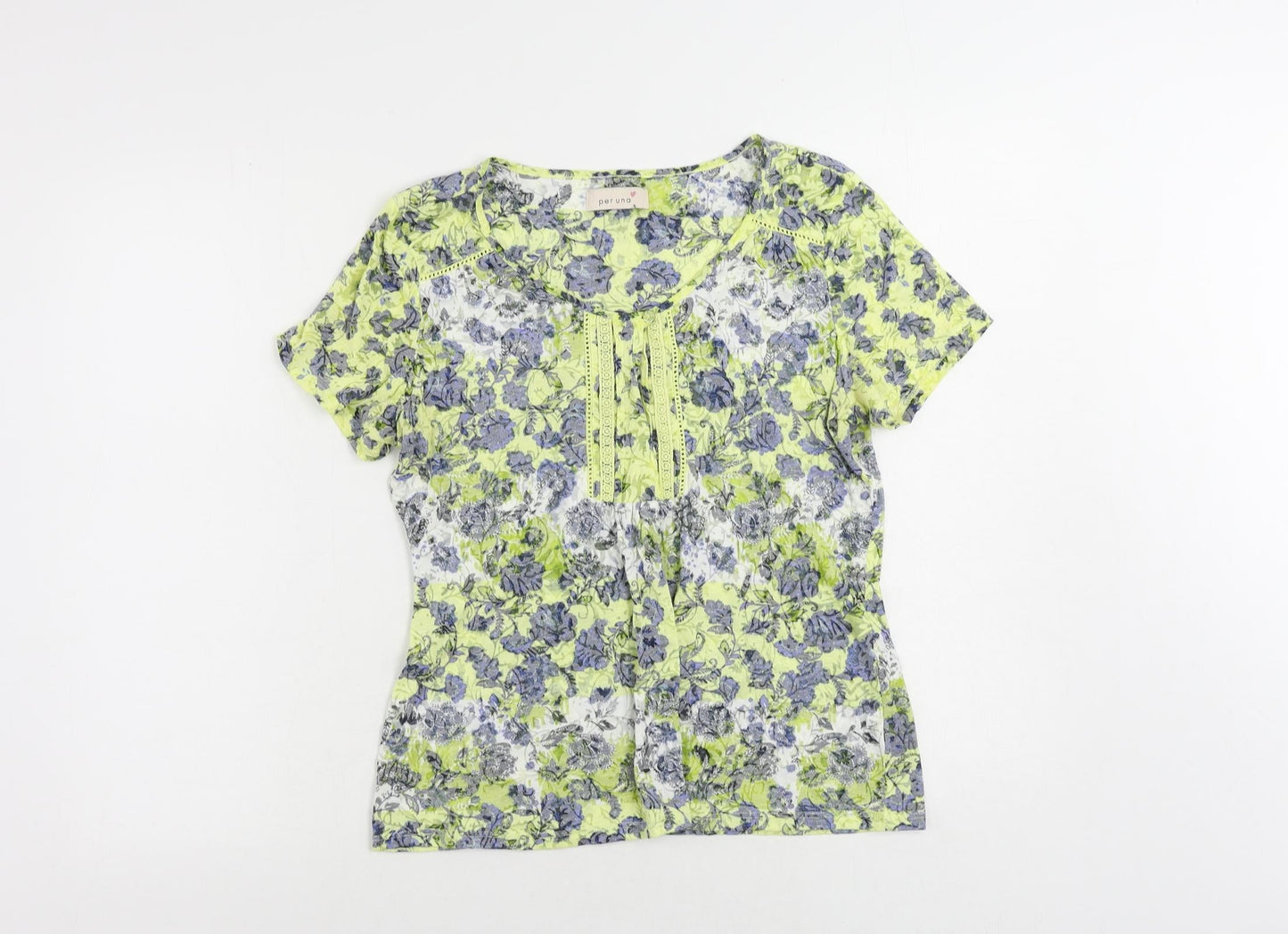 Womens UK Size M Per Una Yellow Basic T-Shirt