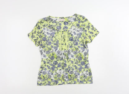 Womens UK Size M Per Una Yellow Basic T-Shirt