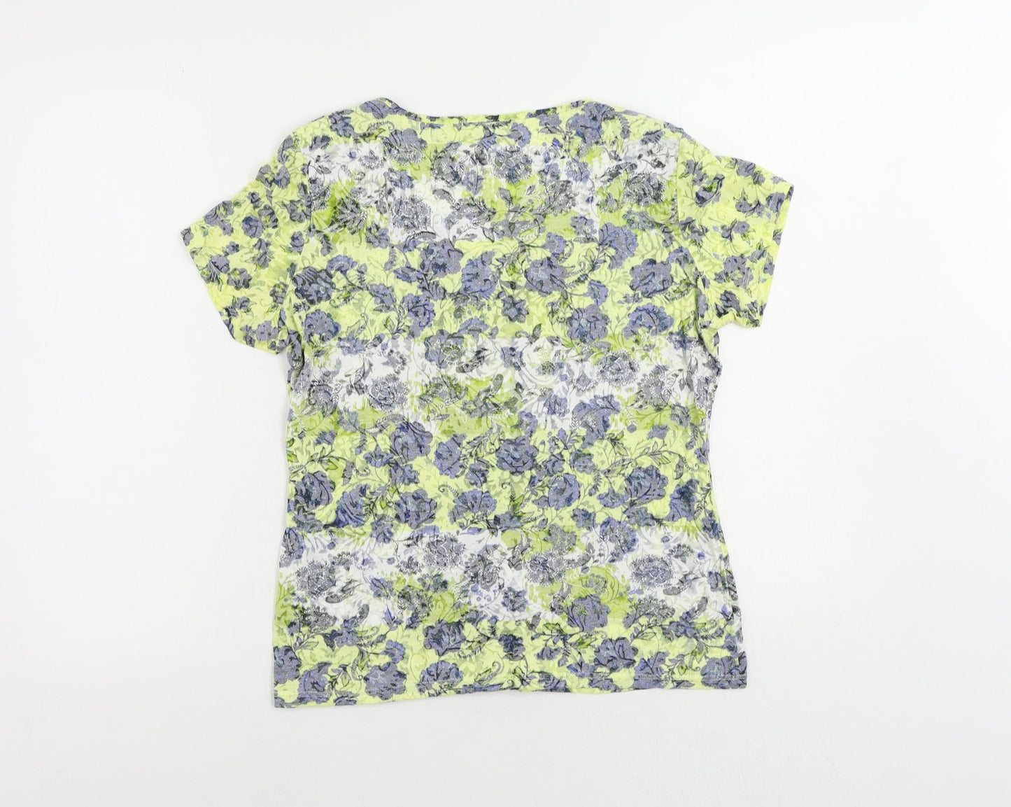 Womens UK Size M Per Una Yellow Basic T-Shirt