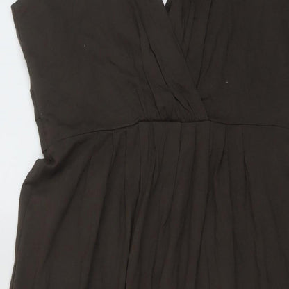 White Company Womens Brown Cotton A-Line Size M V-Neck Pullover