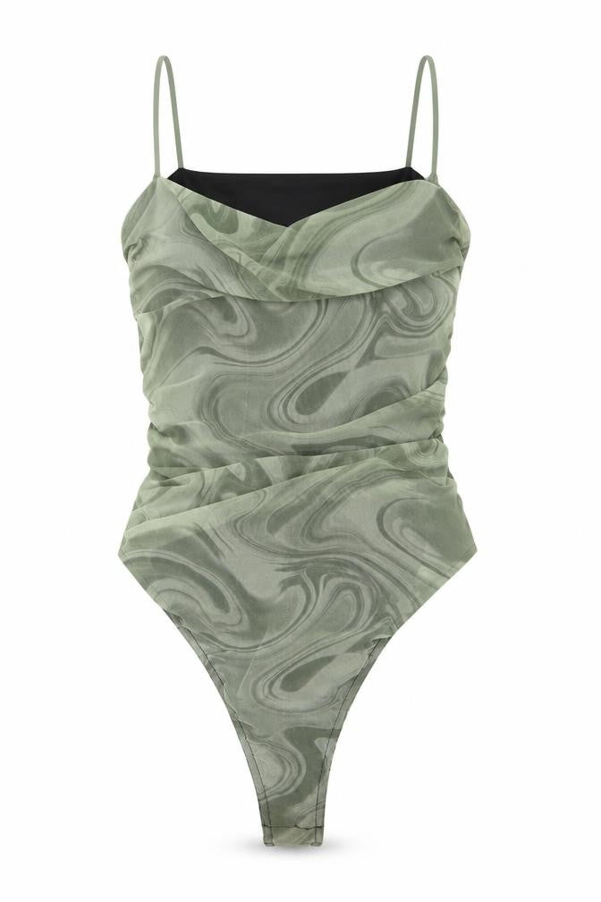 Womens UK Size 8 I SAW IT FIRST One-Piece Green Bodysuit