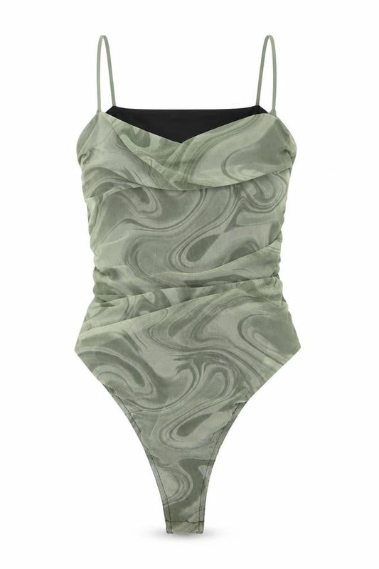 Womens UK Size 8 I SAW IT FIRST One-Piece Green Bodysuit