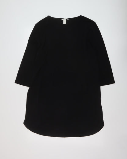 Womens UK Size M H&M Black Tunic Blouse
