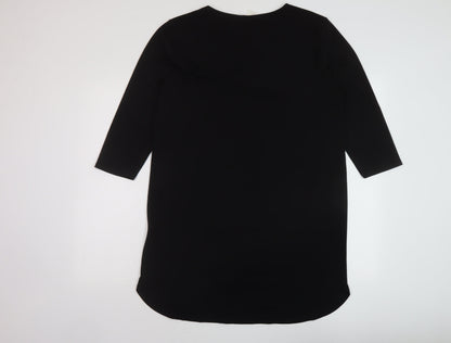 Womens UK Size M H&M Black Tunic Blouse