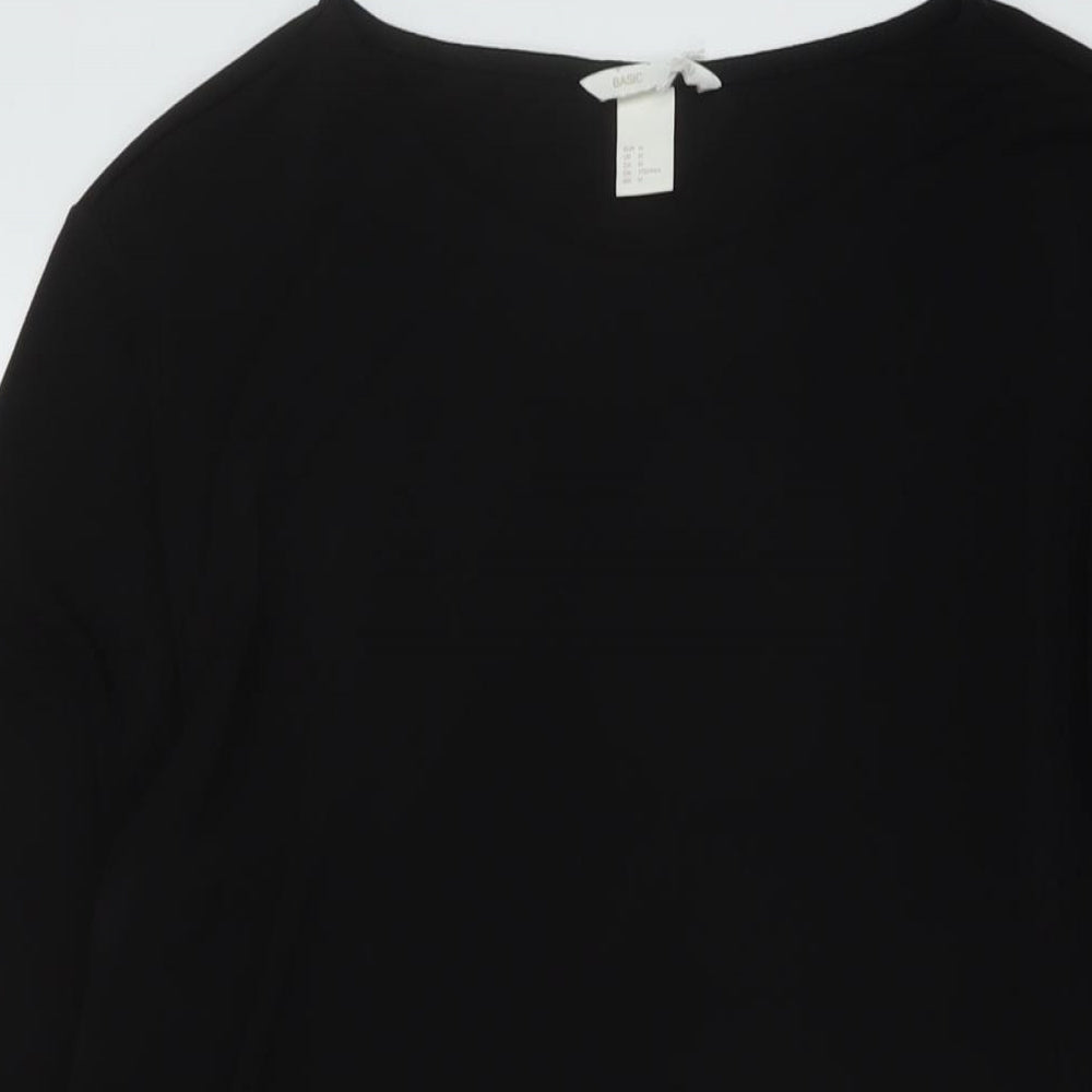 Womens UK Size M H&M Black Tunic Blouse