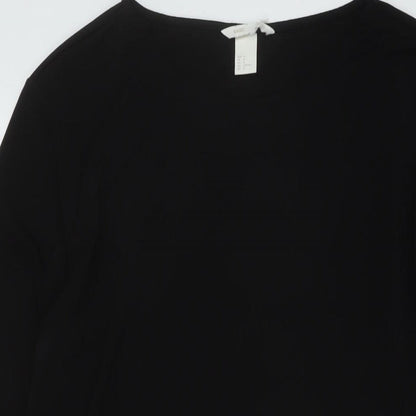 Womens UK Size M H&M Black Tunic Blouse