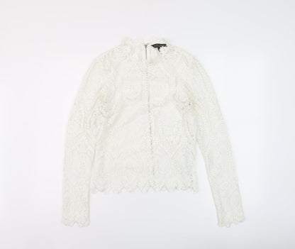 Womens UK Size 8 Lipsy Ivory Basic Blouse
