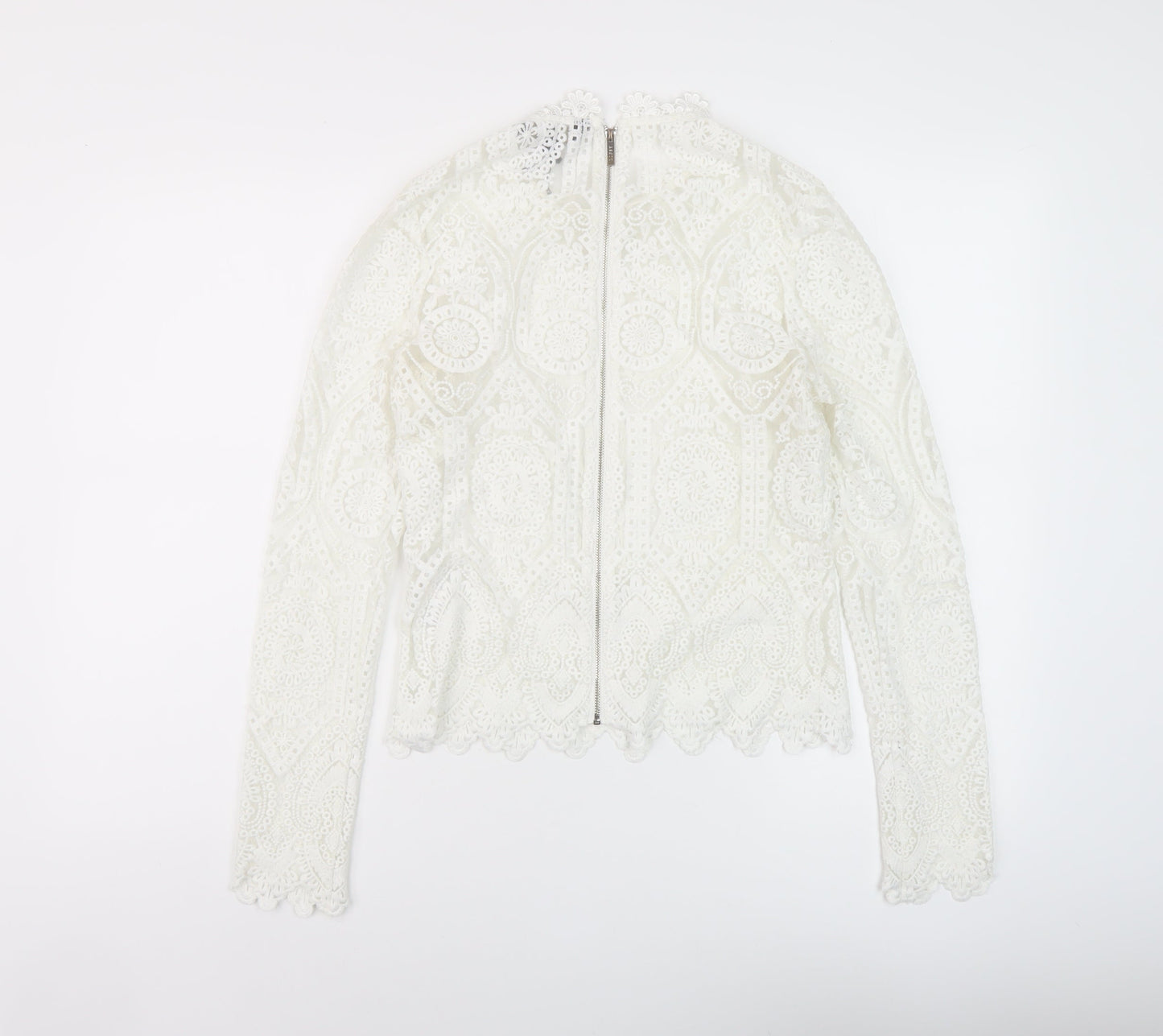 Womens UK Size 8 Lipsy Ivory Basic Blouse