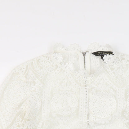 Womens UK Size 8 Lipsy Ivory Basic Blouse