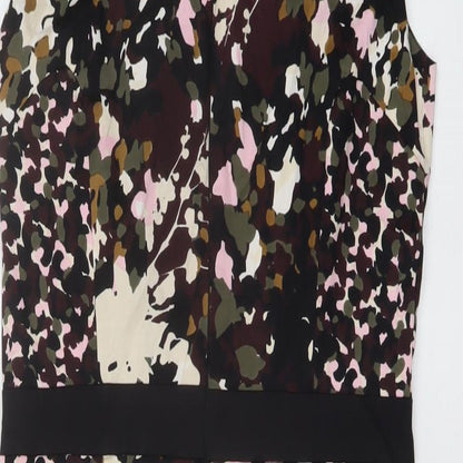 French Connection Womens Multicoloured Geometric Cotton Sheath Size 10 V-Neck Zip