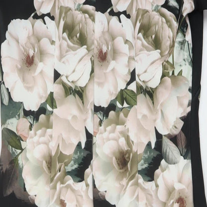 Dorothy Perkins Womens Black Floral Polyester Sheath Size 12 V-Neck Zip