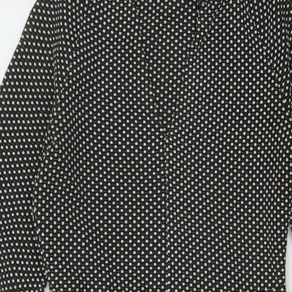 NEXT Womens Black Geometric Polyester Sheath Size 6 V-Neck Pullover