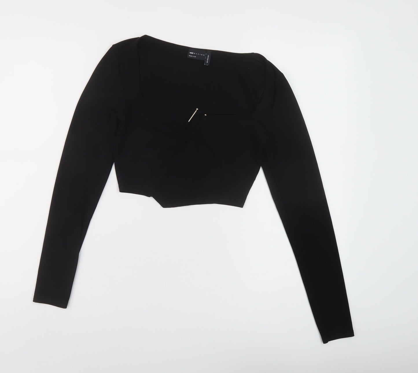 Womens UK Size 8 ASOS Black Cropped Blouse