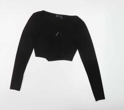 Womens UK Size 8 ASOS Black Cropped Blouse