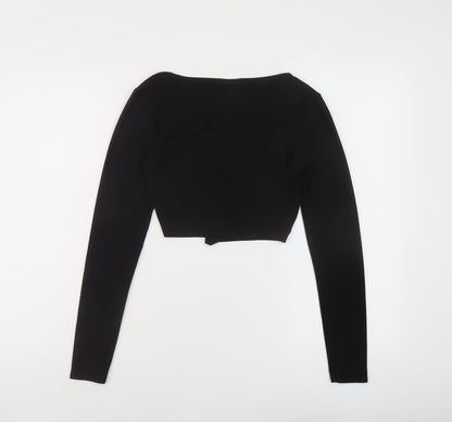 Womens UK Size 8 ASOS Black Cropped Blouse