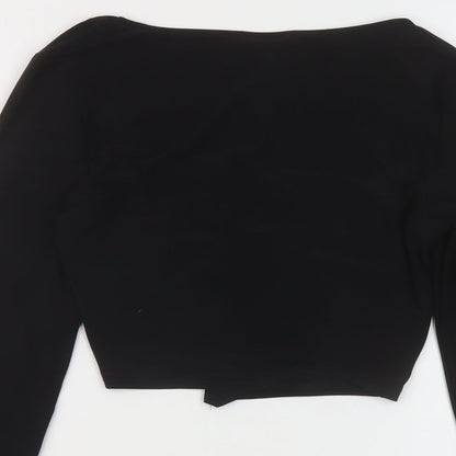 Womens UK Size 8 ASOS Black Cropped Blouse