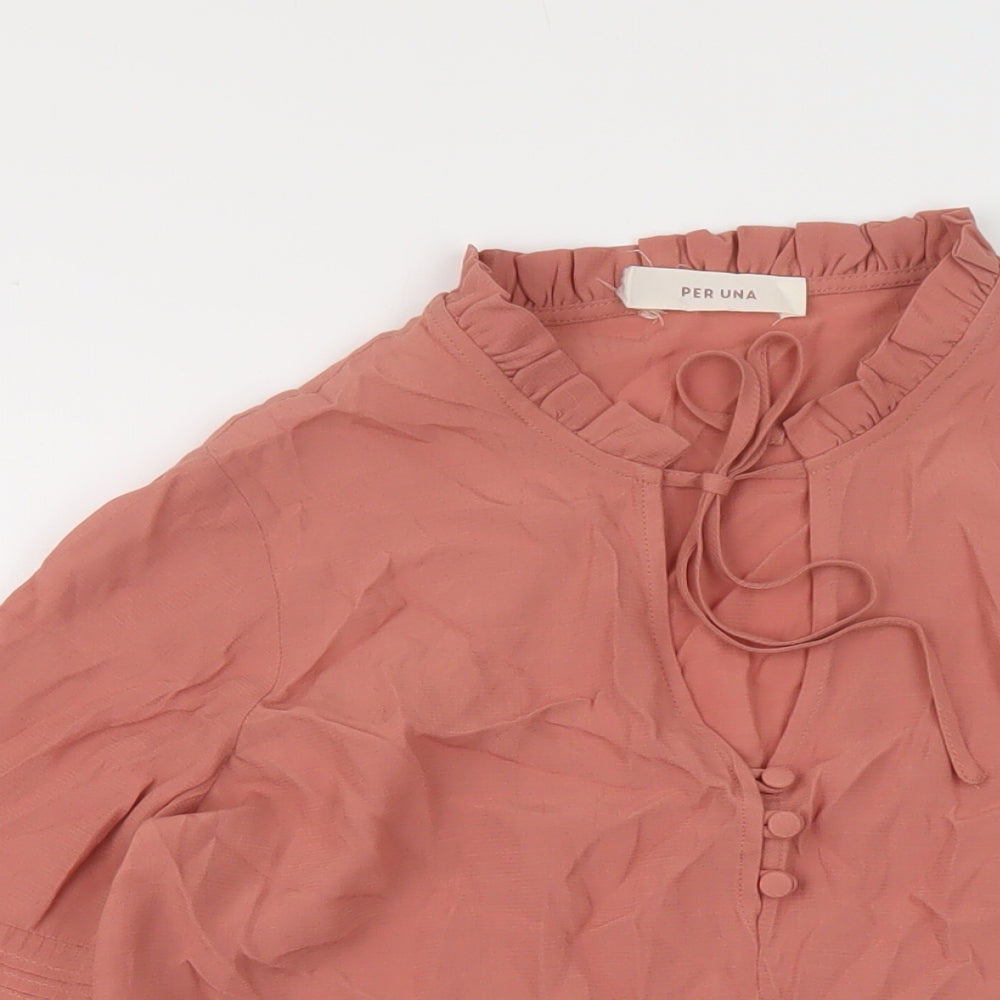 Womens UK Size 8 Per Una Pink Basic Blouse
